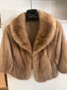 Vintage PHILIP REINER NEW YORK Tan colored Mink Bolero Stole